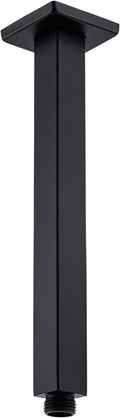 BESTILL 10 Inch Matte Black Ceiling Mount Shower Arm and Flange, Square Rain by BESTILL