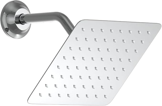 AYIVG Square 304 Stainless Steel 8 Inch Wall Mount Rain Shower head by ToMakeYourBathroomExtraord