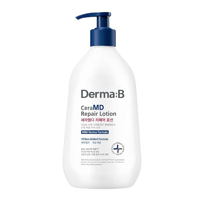 Derma B CeraMD Repair Lotion, Unscented Ceramide Panthenol Body Moisturizer by DermaB