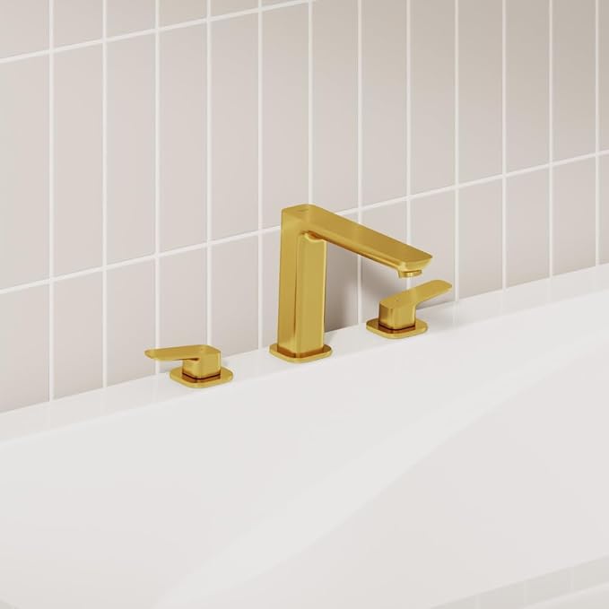 Grohe 101923GN00 Cubeo 3-Hole 2-Handle Deck Mount Tub Filler, Brushed Gold - Image 2