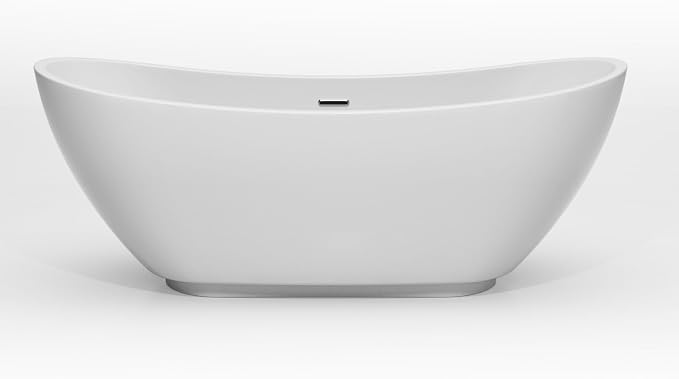Empava 69" Freestanding Tub, Acrylic Contemporary Soaking White Tub by Empava