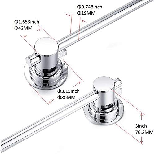 JiePai Extendable 17-28 inch Suction Cup Towel Bar, Bath Shower Towel Holder - Image 3