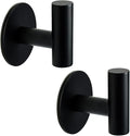 Self Adhesive Towel Hook Matte Black Coat Hook Brushed Nickel SUS304 Stainless by Vuzvuv