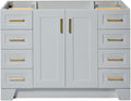 ARIEL 48" Grey Bathroom Vanity Base Cabinet, Single Sink Configuration by Ariel