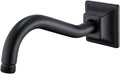 8" Wave-shaped Shower Arm Matte Black Showerhead Extension by SEABEFORE