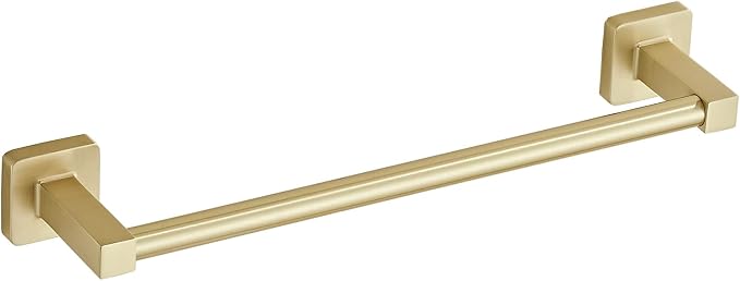 Wall Mounted Towel Rack for Bathroom, 12 Inch Brushed Light Gold Towel Bar by KUUBTH