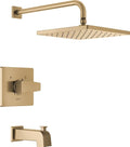 Delta Faucet Modern Raincan Square Single-Function Tub and Shower Trim Kit Gold by DeltaFaucet