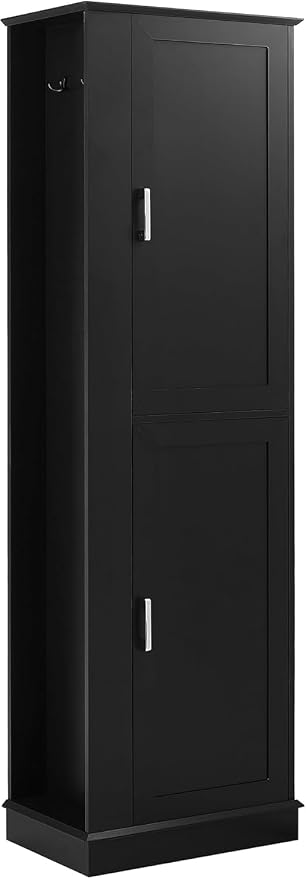 Tall Narrow Storage Cabinet, Wood White Storage Cabinet - Image 9