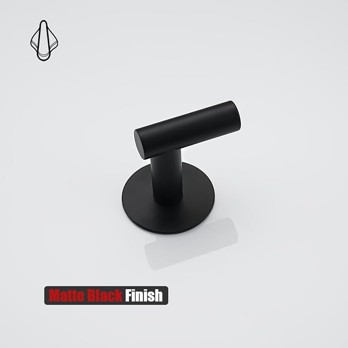 JQK Self Adhesive Towel Hook Black, No Drill Stick on Coat Robe Clothes Wall - Image 8