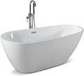 67" Deep Soaking Bathtub, Non-Slip Acrylic Tub by Garvee