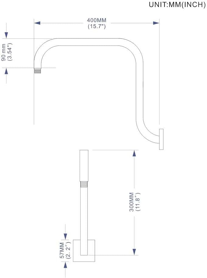 PHASAT S Shaped Square Shower Arm - Image 5