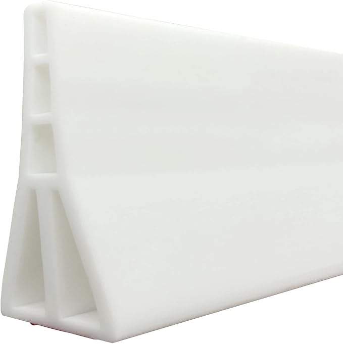 3.5" High Collapsible Shower Threshold Water Dam 118"Shower Water Splash Guard by Ynotus