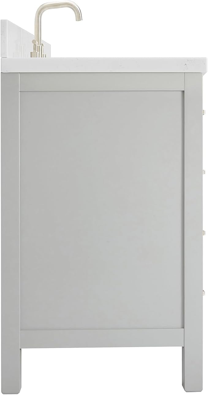ARIEL Cambridge 48" Grey Bathroom Vanity, 1.5" Edge Carrara White Quartz - Image 9