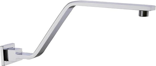 16 Inch S Shape Chrome Shower Head Arm, Square Wall Mounted Shower Arm and by BESTILL