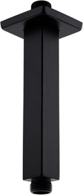BESTILL 6 Inch Matte Black Ceiling Mount Shower Arm and Flange, Square Rain by BESTILL