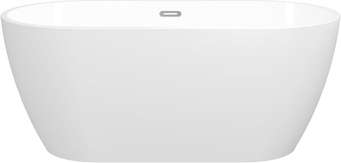 FerdY 59" Bali Elite Acrylic Freestanding Bathtub, Gracefully Shaped - Image 6