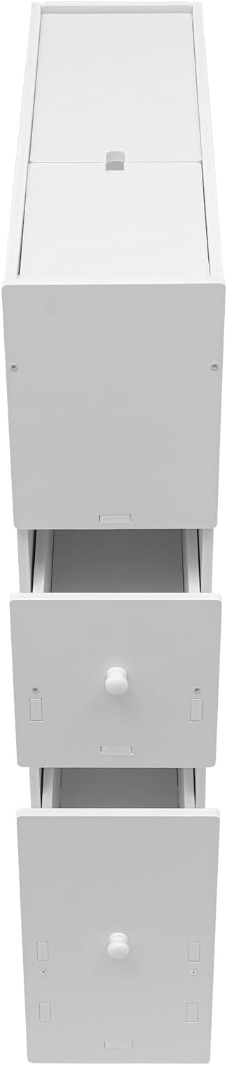 Slim Bathroom Storage Cabinet 4 Layers White Toilet Paper Storage - Image 4