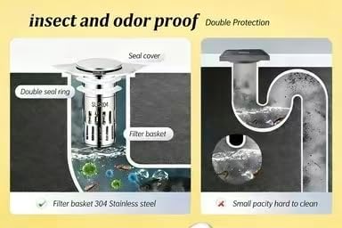 （2PCS） Bathroom Sink Stopper，Sink Drain Strainer，Pop-up Removable Hair Catcher - Image 4