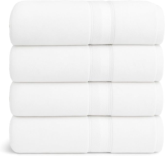 Cloudura Bath Towels Set of 4-100% Cotton | Quick Dry | Lightweight | Thick by Unknown