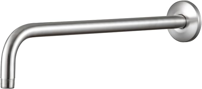 OFFO Shower Arm with Flange, 16 in Brushed Nickel Wall Mount Replacement Angle by OFFO