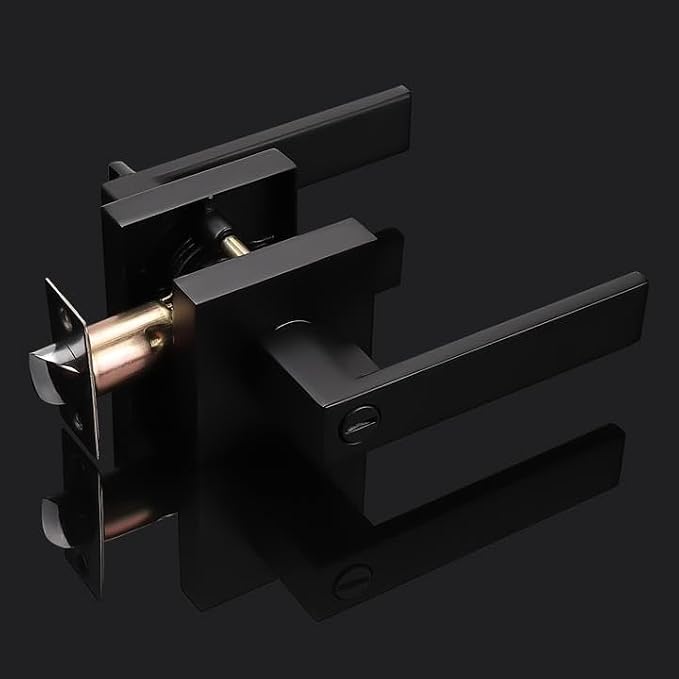 Probrico 4 Pack| Matte Black Square Privacy Door Levers Bed Bath Door Handles - Image 7