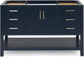 ARIEL 54" Midnight Blue Bathroom Vanity Base Cabinet, Center Rectangular Sink by Ariel