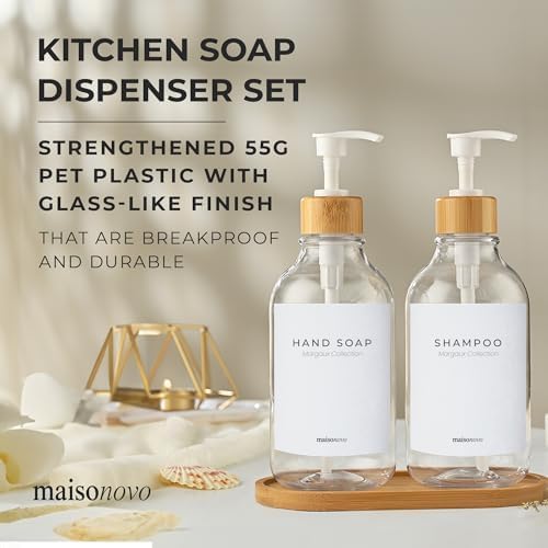 Maisonovo Plastic Soap Dispenser Set | Hand Soap and Dish Soap Dispenser Set | - Image 2