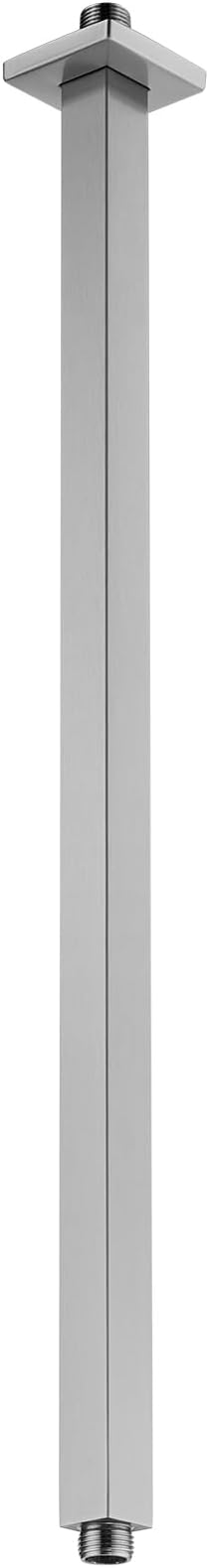BESTILL 24 Inch Brushed Nickel Ceiling Mount Shower Arm and Flange, Square Rain by BESTILL