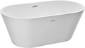 VEVOR Acrylic Freestanding Bathtub, 59 Inch Contemporary Soaking White Tub by VEVOR