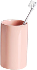 Pink Toothbrush Holder, Ceramic Bathroom Tumbler Cups, Toothbrush Cup, Bathroom by AHUDKKY