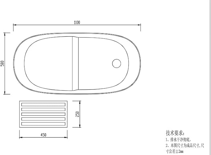 43" Stone Resin Janpanese Soaking Tub, Freestanding Deep Soaking Bathtub - Image 9