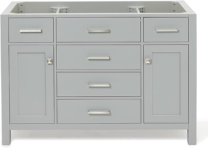ARIEL Bristol 48" Grey Bathroom Vanity Base Cabinet, Single Sink Configuration by Ariel