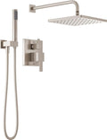 Delta Modern 14 Series Square Rain Shower System Faucet Set, Rainfall Brushed by DeltaFaucet