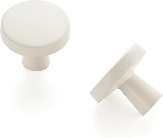 Ravinte 10 Pack Drawer Pulls 1-1/4 Inch White Kitchen Cabinet Knobs Solid Round - Image 9