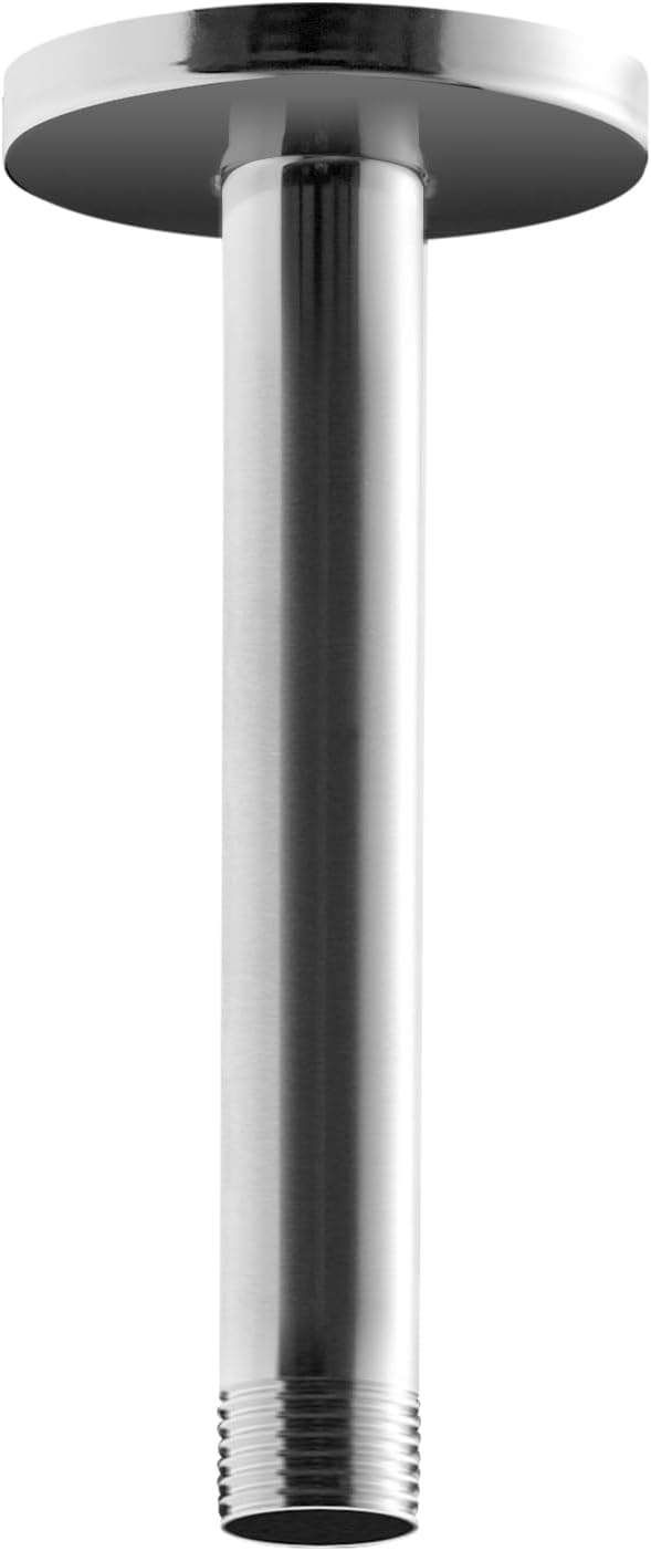 OFFO Shower Arm with Flange, 6 in Brushed Nickel Ceiling Mount Replacement Rain by OFFO
