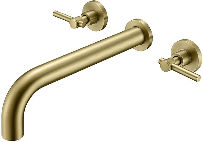 SUMERAIN Bathroom Wall Mounted Tub Filler Faucet Brushed Gold Bathtub Faucet Set by SUMERAINFAUCETS