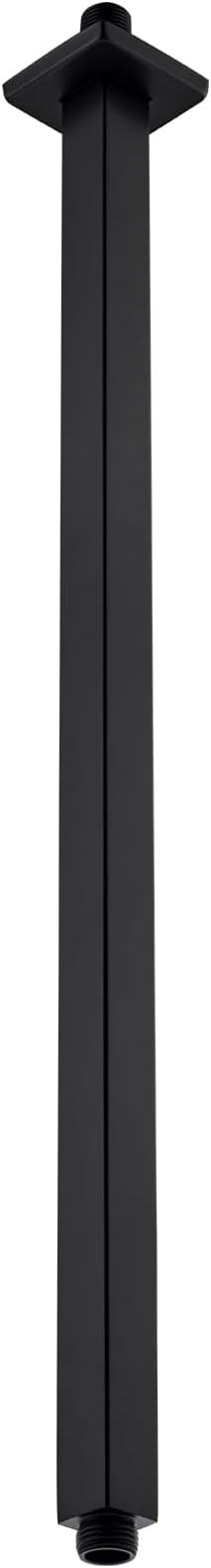 BESTILL 24 Inch Matte Black Ceiling Mount Shower Arm and Flange, Square Rain by BESTILL