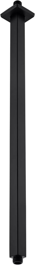BESTILL 24 Inch Matte Black Ceiling Mount Shower Arm and Flange, Square Rain by BESTILL