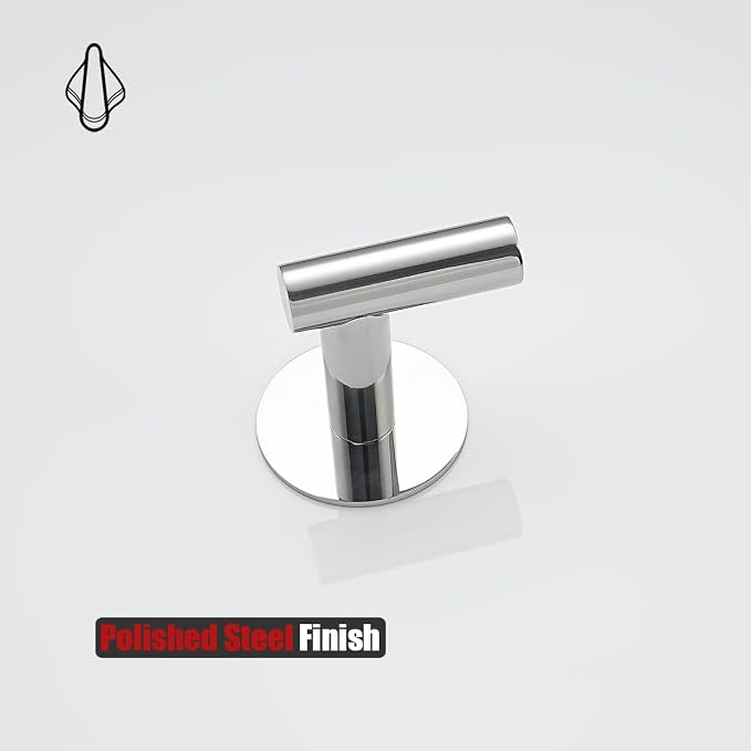 JQK Self Adhesive Towel Hook Chrome, No Drill Stick on Coat Robe Clothes Wall - Image 8