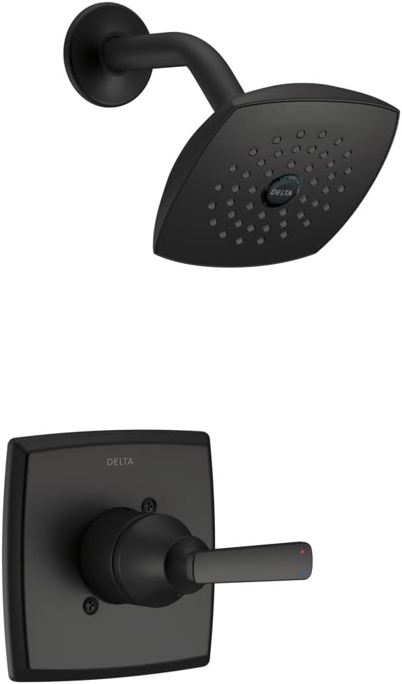 Delta Ashlyn 14 Series Shower Faucet Set, Matte Black Shower Head and Handle Set by DeltaFaucet