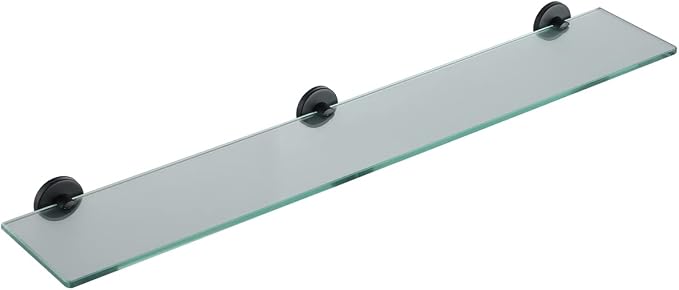 JQK Bathroom Glass Shelf Black, Tempered Glass Shower Storage 30 by 5 inches - Image 8