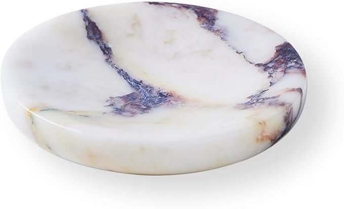 Round Marble Soap Dish, Jewelry Tray, Natural Ring Holder, Nightstand Décor by MAGPER+HOME