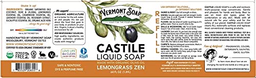 Vermont Castile Lemongrass Zen Soap, Gentle Liquid Soap - Image 2