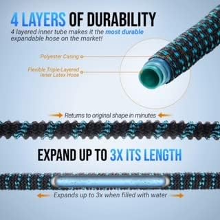 J&B XpandaHose 75ft Expandable Garden Hose – Ultra-Strong 3750D, 4-Layer Latex - Image 3