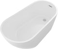 Logmey 59 Inch White Acrylic Freestanding Bathtub by Logmey