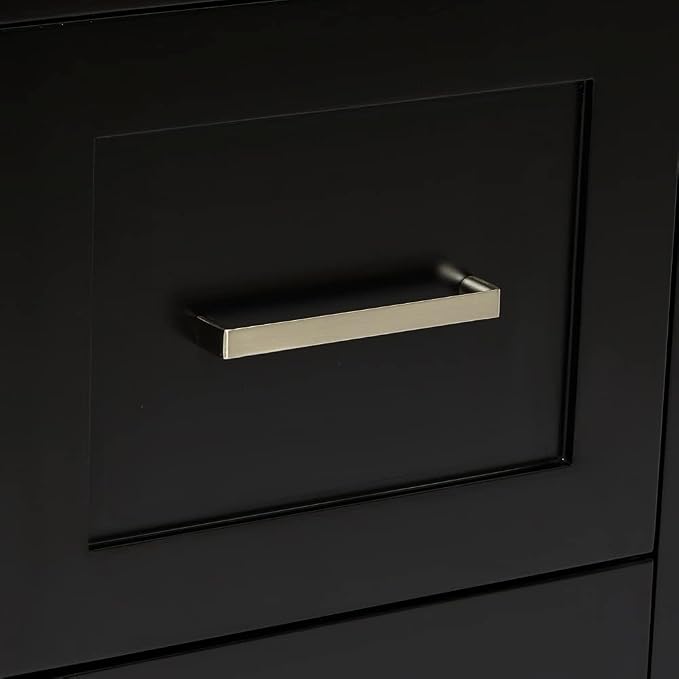 ARIEL 55" Black Bathroom Vanity 1.5" Edge Pure White Quartz Countertop & Splash - Image 9