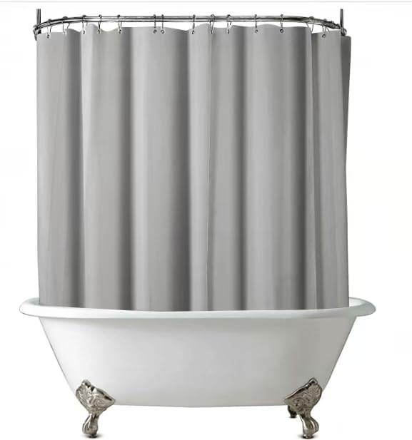 Grey Clawfoot Tub Shower Curtain, 180Wx70H Inch Grey Liner by De-Mediocre