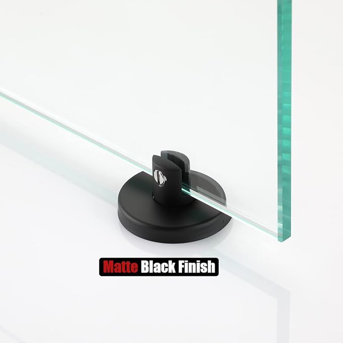 JQK Bathroom Glass Shelf Black, Tempered Glass Shower Storage 30 by 5 inches - Image 6