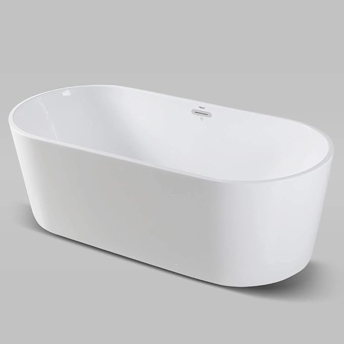 FerdY Luzon 67" Acrylic Freestanding Bathtub, Ergonomic Lightweight Classic - Image 2