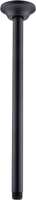 BESTILL 16 Inch Ceiling Mount Rain Shower Head Arm and Flange, Matte Black by BESTILL